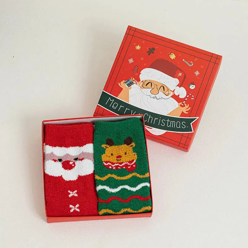 Christmas Double-sided Velvet Warm Extra Thick Socks - Bellarte Enchanté Christmas Double-sided Velvet Warm Extra Thick Socks